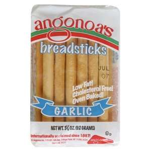 Angonoas Breadsticks, Garlic, 3.25 Ounce Bags (PACK OF 2)
