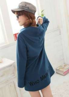 Free S/H Japan Funny Hood Pocket Blue Top/Dress  