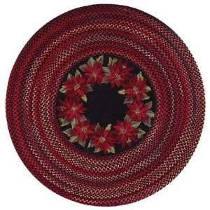   Flores Holiday Flowers Braided Rug Size Round 36 Furniture & Decor