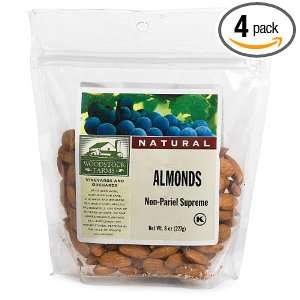 Woodstock Farms Almonds, Non Pariel Supreme, 8 Ounce Bags (Pack of 4 