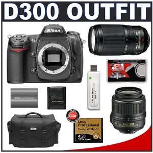 SLR Camera with Nikon 18 55mm AF S DX VR Lens + Nikon 70 300mm AF S VR 