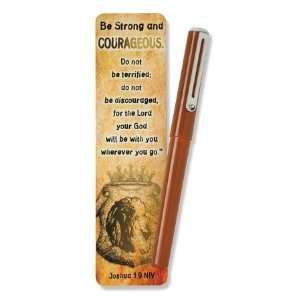  Be Strong & Courageous, Pen & Bookmark Gift Set 