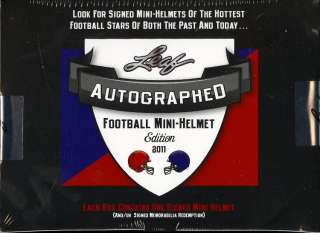 2011 LEAF AUTOGRAPHED MINI HELMET FOOTBALL BOX BLOWOUT CARDS 