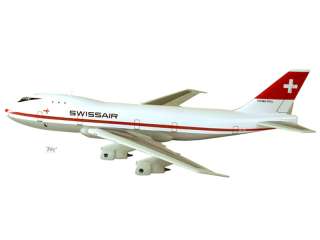Boeing 747   200 Swissair Wood Desktop Airplane Model  
