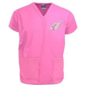  Arizona Cardinals Pink Breast Cancer Awareness Scrub Top 