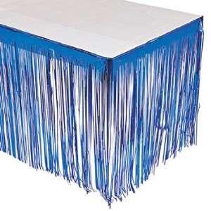  Blue Fringe Table Skirt