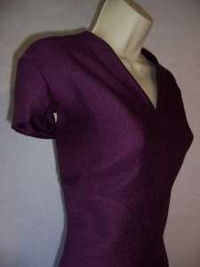 ANTONIO MELANI Taini Purple V Neck Cap Sleeve Versatile Dress 14 NWT 