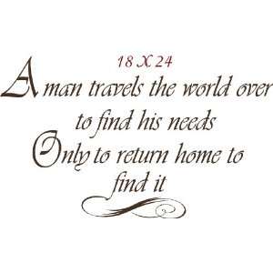  A Man Travels The World Wall Quotes, Wall Decor, Quote 