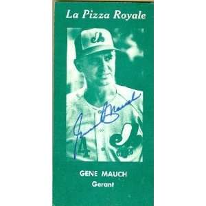  Gene Mauch Autographed/Hand Signed 1971 La Pizza Royale 