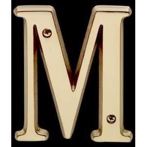  House Numbers Bright Solid Brass, 4 Letter M