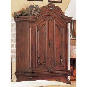  FR5804TV Frontega TV Armoire with Marble in Dark Cherry 
