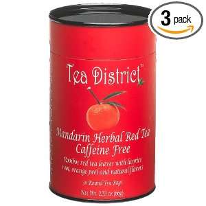 Tea District Mandarin Herbal Red Tea, Caffeine Free, 30 Count, 2.12 