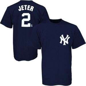 Yankees Derek Jeter Player Name & #2 T Shirt by Majestic Athletic 