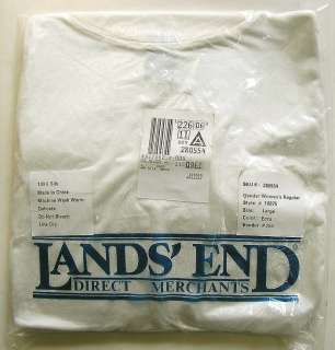 LANDS END SWEATER 100% SILK TNECK L LAYERING NWT IVORY  