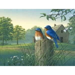  Country Morning Bluebirds Cutting Board   Small