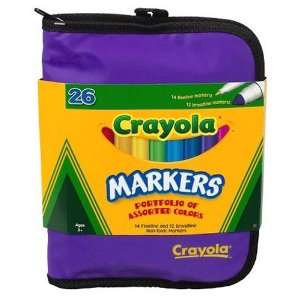  Crayola 26ct. Marker Portfolio with Neon Purple Pouch 