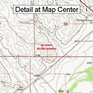  USGS Topographic Quadrangle Map   Broadus, Montana (Folded 