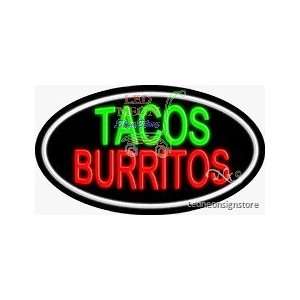  Tacos Burritos Neon Sign 17 Tall x 30 Wide x 3 Deep 