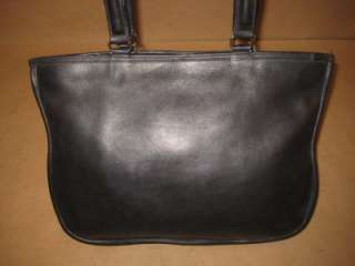 COACH Vintage Black Leather Kisslock Front Pocket Boston Handbag Rare 