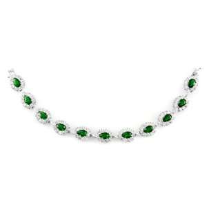  Midoris Fancy 7.38 in. Emerald CZ Bracelet Emitations 