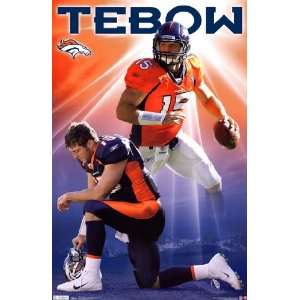 Broncos T Tebow Poster (22.00 x 34.00) 