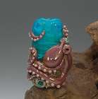 Lampwork Glass Work Purple Octopus Dread Dreadlock Hair Bead