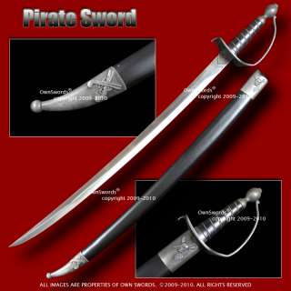 Black Caribbean Pirates Cutlass Sword Scabbard Jack New  