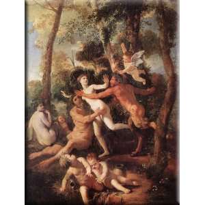  Pan and Syrinx 12x16 Streched Canvas Art by Poussin 