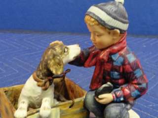 Winter A Boy Meets His Dog Norman Rockwell Four Seasons Figurine 