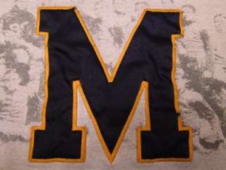 VTG 80s Mens Michigan Wolverines NCAA Football Embroidered 50/50 