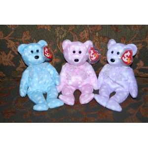   Ty Beanie Baby Bears Trio Bubbly, Fizz, Toast 