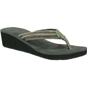 Sanuk Fraidy Wedge Womens Sandal/Flip Flops/Slippers Footwear   Black 