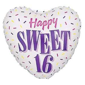  Happy Sweet 16 Heart 18in Balloon Toys & Games