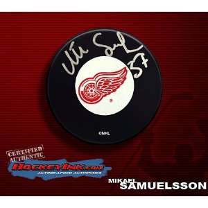  Mikael Samuelsson Autographed/Hand Signed Detroit Red 