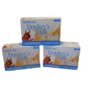  Grisi Natural Donkeys Milk Bar Soap 3.5 Oz. (3 Pack 