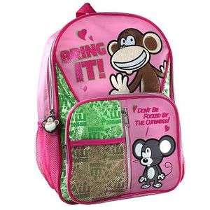 BOBBY JACK Girls Pink Bring It Full Size 16 School Backpack NWT $30 