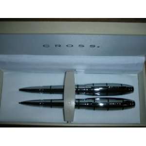  Cross Dubai Chrome with Black Strpies Pen and 0.9mm Pencil 