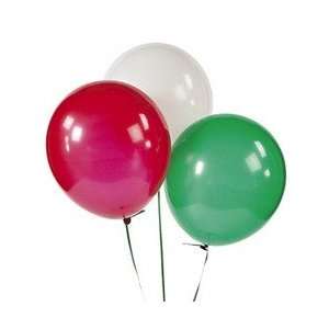  Latex 11 Red, Green & White Balloon Assortment (pack of 