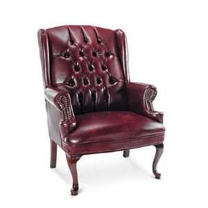  Century Series Wing Back Guest Chair, Mahogany Finish 