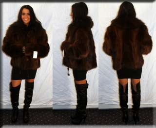 New Brown Fox Fur Jacket   Size XL 14 16   Efurs4less  