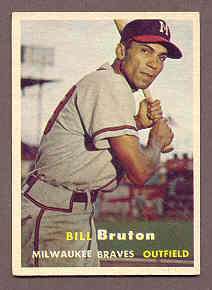 1957 TOPPS # 48 BILL BRUTON BRAVES EX MT  