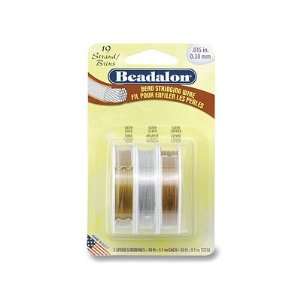 Beadalon Wire Metallic 3 Spool Color Mix 19 Strand .015 Inch / 30Ft 
