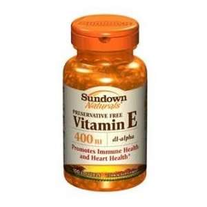 Sundown Vitamin E 400iu dl Alpha Synthetic Softgels 100