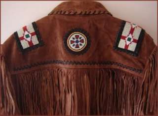 Mens 5X Eagle Beaded Suede Indian Western Cowboy Show Jacket  SUPER 