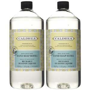  Caldrea Liquid Hand Soap Refill, Basil Blue Sage, 32 oz, 2 