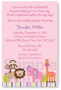 Bubble Gum Jungle Baby Shower Invitation Printable  