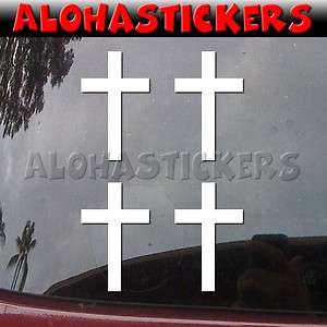 Lot of 4   3 inch CHRISTIAN CROSS Car Truck Laptop Vinyl Decal Sticker 