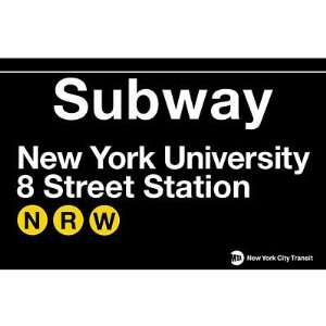  NYU Metal Subway Sign