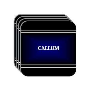Personal Name Gift   CALLUM Set of 4 Mini Mousepad Coasters (black 