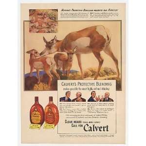   Antelope & Fawns art Calvert Whiskey Print Ad (22646)